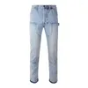 Arrivées de jeans pour hommes bouton à large jambe de la jambe indigo noir Aucun pantalon de charpentier extensible plusieurs poches