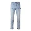 Men's Jeans Arrivals Button Wide Leg Light Indigo & Black None Stretch Carpenter Pants Multiple Pockets Loose Cargo