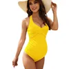 Бердиториальные купальники плюс размер беременных женщин купальные костюмы V Шея беременность купальники монокинни пляж купание летняя одежда для беременности 230404