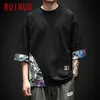 T-shirt maschile Ruihuo Maglietta in cotone in lino manica per uomo abbigliamento harajuku maglietta estiva streetwear hip hop 5xl arrivi 230406