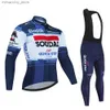 Radtrikot-Sets Soudal Quick Step New Frühling/Herbst Long Seve Radtrikot-Set Bicyc Kleidung MTB Bike Trägerhose Kit Ropa Ciclismo Culotte Q231107