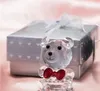 4 couleurs belle ours en cristal faveur cadeaux de mariage romantique de la Saint-Valentin avec boîte colorée faveurs de fête de bébé ornements de souvenirs de douche pour cadeau d'invité SN6285