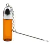 Vidro 57MM Snuff Dispenser Bullet Rocket Snorter Snuff Bottle com colher de metal Snuff Sniffer Pill Case LL
