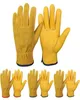 Sports Gloves Cowhide Leather Work Flexible Grip Mechanic Wear Workplace Safety Supply Safety Glove For Heavy Duty Construction Garden