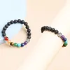 Pierre de lave naturelle 7 Chakra Reiki Bracelet de guérison perles naturelles arbre de vie Yoga équilibre énergie volcanique homme femmes bracelets