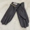 Womens Designer Gloves Classic Vintage Glove Winter Warm Brand Outdoor Riding Ski Glove Black Women Sexy Chain Gloves