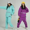 Altri articoli sportivi 2023 Inverno Nuova tuta da sci Donna Giacca da snowboard all'aperto Tuta impermeabile antivento addensata calda Set da sci Pantaloni da neve Abbigliamento HKD231106