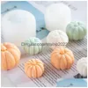 Decorative Objects Figurines Halloween Pumpkin Shape Diy Candles Mod Aromatherapy Plaster Candle 3D Sile Mold Hand-Made Aroma Wax Dhxep