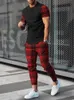 Tute da uomo Pantaloni da uomo in 2 pezzi Tuta Felpa da jogger estiva stampata in 3D T-shirt a maniche corte Pantaloni lunghi Abbigliamento da strada 230406