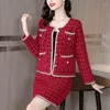 Two Piece Dress Tesco Fashion Women Suit 2 Pieces Blazer Skirt Set For Office Lady Formal Wedding Party Elegant Jacket Mujer