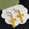 Designer de luxe Sangle G Boucles d'oreilles Cross Bijoux Boucles d'oreilles de mariage de mariage avec boîte