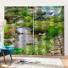 Bela foto moda personalizada 3d cortinas verde fígado água peixe louts cortinas cenário da natureza 3d