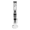 18-Inch Straight Tube Hookah Glass Bong with Double Tree Percolator, 18mm Female Joint