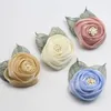 Decorative Flowers (3 Pcs) Artificial Flower Handmade DIY Wedding Home Decor Clothing Accessories Fake Green Leaf Rose Gift