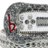 BB Simon Belts حزام مصمم فاخر أعلى جودة مع حزام B أحمر B من أحزمة Rhinestone Black Red Comple