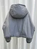 Jaquetas femininas designer 23 outono / inverno nova Nanyou Miu moda simples versátil bainha cordão design com capuz bolso grande vestido de algodão curto k6nr