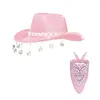 Beret Shimmering Pink Barrette Hat Kerchief Unisex Cowboy for PO Dropship