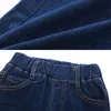 Jeans Primavera Autunno Jeans in cotone per bambini Moda per neonati Pantaloni in denim elastico Pantaloni casual in denim tinta unita per bambini 2Y-8 anni 230406