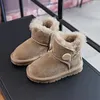 Kinder-Schneestiefel Winter neuer warmer Junge plus Samt-Booties Baumwollschuhe Mädchen verdickte Baby-Baumwollstiefel