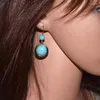 Halskette Ohrringe Set Modeschmuck personalisierte Textur Türkis und für Frauen