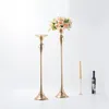 Partihandel Dekor Guld Flower Rack 75/95 cm Tall Candle Holder Wedding Table Centerpieces Vase Decoration Event Party Road Imake750