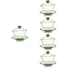 Mokken 5 Sets van Chinese stijl Tea Cup Glass Tureen theekopje met schotelschotel