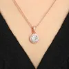 Fashion Round Diamond Pendant Cellavicle Chain Advanced Design Sunflower Full Diamond Inlaid Ring Necklace