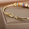 Charmarmband Böhmen Rostfritt stålarmband för kvinnor färgade zirkon Bangle Boho Fashion Jewelry Gift Bijoux Femme 230404