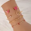 Boho Resin Butterfly Open Bracelet Bangle Sets voor vrouwen Vintage Crystal Geometric Chains Fashion Jewelry Accessoires