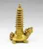 Pure Copper Dragon Turtle Nine Layers Wenchang Tower Fortune Małe miejsce 8773110