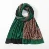 Halsdukar leopard tryck viskos hijab kvinnor halsduk lady wrap pashmina stal bufandas muslimska etniska tofs sjal poncho