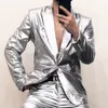 Men's Suits Blazers Spring Multicolor Mirror Bright Leather Jacket Men's High Quality Set Jacket Soft Lace Leather Jacket Customized Nightclub 6XL 230406