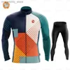 Wielrenshirtsets 2021 Winter Thermische Fece Set Wielrenkleding Heren Jersey Pak Sport Fietsen MTB Kleding Bib-broeken Warme Set Ropa Ciclismo Q231107