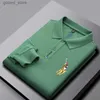 Men's Casual Shirts 6 Colors! Spring and autumn net eye cotton shirt men's embroidery business casual lapel long sleeve T-shirt shirts Q231106