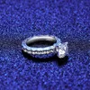 Europejski nowy luksusowy pełny diament Moissanite S925 Srebrny pierścionek biżuteria Kobiety Super błyszczące cyrkon Wysokiej klasy pierścionek marki dla kobiet Party Wedding Prezent Walentynki Gift SPC