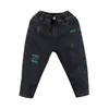 Jeans Jeans pour enfants vêtements d'hiver et d'automne pantalons doublés de laine pantalons en denim de coton ultra-fins à la mode décontractés sarouel pour enfants bleu marine noir 230406