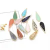 Pendant Necklaces Natural Stone Gem Drop-shaped Golden Sand Topaz Handmade Crafts DIY Necklace Bracelet Earrings Accessories 12x36mmPendant