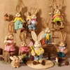 Sonstiges Event Party Supplies Jahr Ostern Stroh Kaninchen Dekoration mit Kleidung Happy Home Garden Wedding Ornament Po Requisiten Crafts Bunny 230406