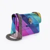 Kurt Geiger Mini Kensington Shoulder Bags Real Leather Handbag Rainbow Micro Fiber Eagle Head Luxury Deigner Bag Cross Body Jointing Purse med full