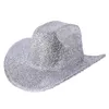 Berets Cowboy Hat For Outdoor Tinsels Woman Windproof Model Show