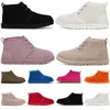 Neumel Mini Snow Platform Buty Tazz Tasman Kidhle Buty Buty Buty Krótkie kasztan potrójnie czarny biały szary zima Keep Wool Real Heth Sneakers Size35-41