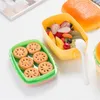 Vaisselle mignonne Hamburger Double niveau boîte à déjeuner Burger Bento boîte à déjeuner enfants école conteneur vaisselle ensemble avec fourchette enfants