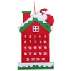 Nuovo calendario caldo per il conto alla rovescia di Natale appeso calendario dell'albero del vecchio cartone animato in feltro calendario appeso ornamenti