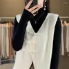 Women's Knits Boutique High-end V-neck Sweater Knitted Vest Cashmere Cardigan