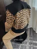 Puntos de mujer Leopardo Cardigan Suéter Chaquetas de punto Y2K Ropa de mujer 2023 Moda Estilo coreano Vintage Abrigo de invierno Cultivo Elegante Corto