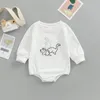 Rompers Autumn born Baby Infant Kids Cotton Long Sleeve Cartoon Dinosaur Embroidery Boy Girls Jumpsuits Clothes 018M 230406