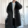 S 트렌치 코트 2023 가을 남성 후드 테이블 재킷 Haruku Windbreaker Pocket Overcoat 남성 캐주얼 아웃복 힙합 스트리트웨어 230406