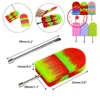 화려한 실리콘 휴대용 마른 허브 담배 오일 굴착 손톱 팁 빨대 숟가락 저장 상자 핸드 파이프 흡연 담배 홀더 스타스트 케이스 워터 파이프 봉 DABBER