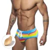 Marynaty męskie pnie pływania Rainbow Swimear Sexy Swim Briefs gej mężczyźni na plaży Surfing Bikini Swimsuit