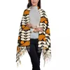 Bufandas Multistem Birds Negro Blanco Naranja Bufanda Wrap Mujeres Largo Invierno Cálido Borla Mantón Unisex Orla Kiely Scandi